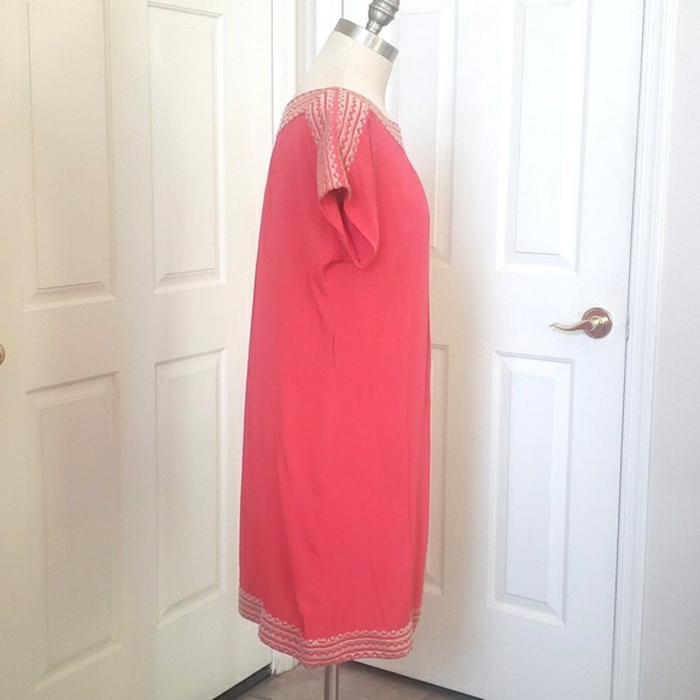 THML for Anthropologie Coral Embroidered Boho Shift Mini Dress / Tunic XS - Picture 4 of 17
